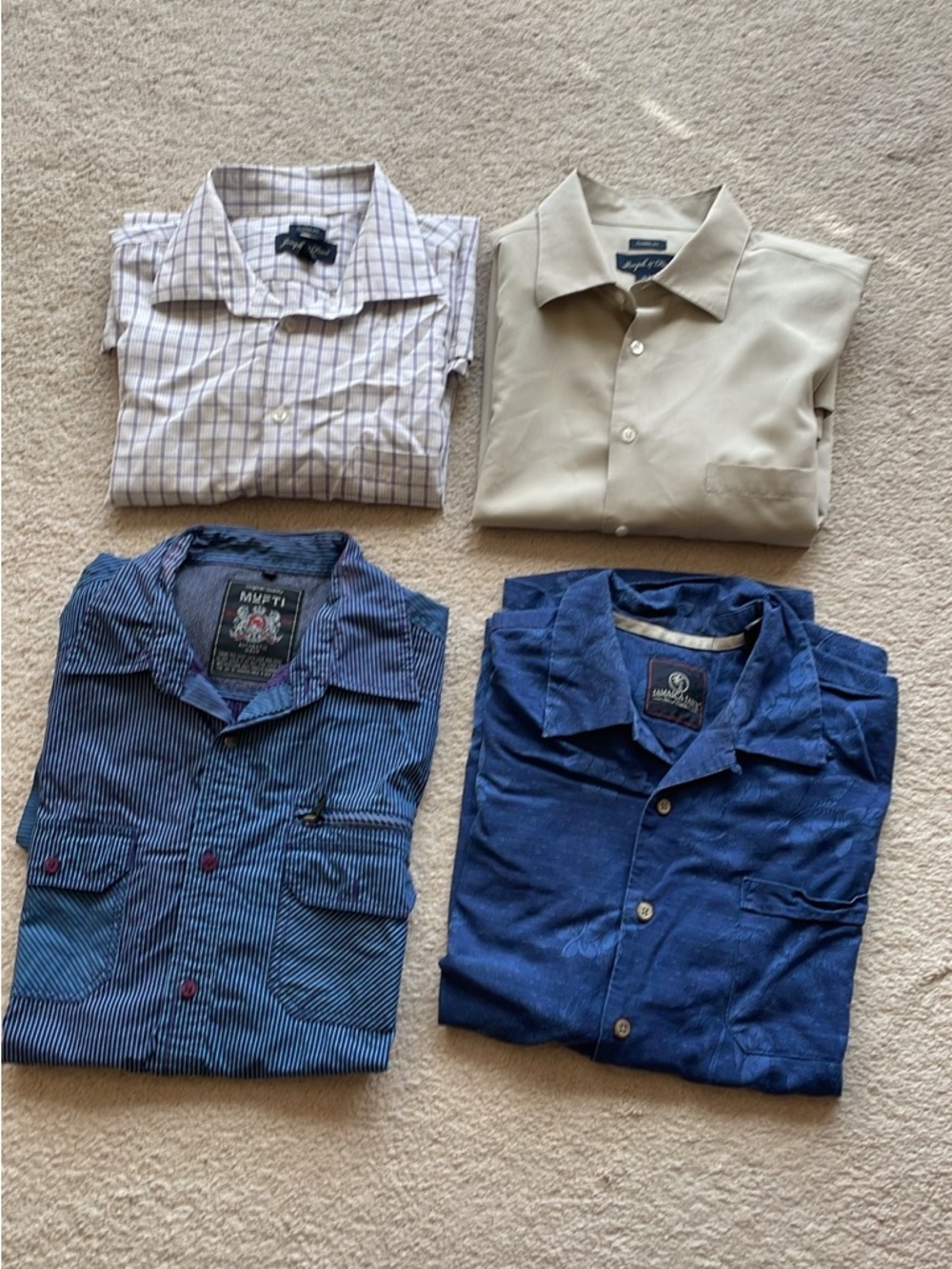 Joseph & Feiss Beige Button-Down Shirt